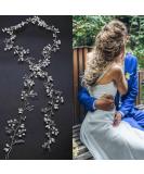 VMila Wedding Silver Hair Accessories - Bridal Headband with Pearl Crystal Headpieces | Bridesmaid Hair Jewels | 50 CM Sliver - Buy Online on GoSupps.com