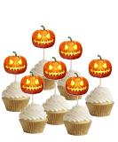 Halloween Pumpkins Cupcakes Toppers Party Food Decorations Sticks Picks (24 Pack) - Buy Online on GoSupps.com