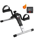 Folding Pedal Exerciser Mini Exercise Bike - Portable Under Desk Foot Pedal Exerciser for Arm and Leg Workout - Silver - Buy Online on GoSupps.com