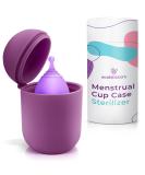 EcoBlossom Menstrual Cup Case and Sterilizer - Reusable Silicone Sterilizing Holder - Cleaner Period for You and Your Disc or Cup - Portable Cleaning Container & Microwave Steamer (Purple) - Buy Online on GoSupps.com