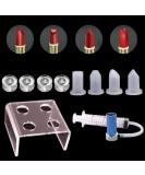 Kalolary 4 Holes Simple Design DIY Makeup Cosmetics Lipstick Mould Silicone Mold Making Tool Set with Lipstick demoulder(Bird Beak-Shape + Heart-Shape + Diamond-Shaped + Double-Beveled) - Buy Online on GoSupps.com