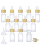 MODOWEY 12Pcs 15ml Frosted Glass Dropper Bottles, Eco-friendly Essential Oil Bottles With Eye Dropper and Bamboo Lids, Refillable Essence Liquid Cosmetic Containers and 2 Pieces Funnel (15ML) - Buy Online on GoSupps.com