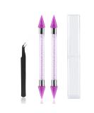 Nail Rhinestones Picker Dotting Pen | Dual-Ended Wax Pencil & Tweezers | Best Nail Art Tools Set for DIY Decoration - Buy Online on GoSupps.com