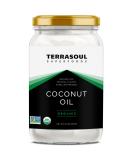 Terrasoul Superfoods Organic Coconut Oil - 2lbs Glass Jar | No Flavor or Scent - Buy Online on GoSupps.com