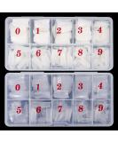 FANTESI 1000 Pcs Acrylic Nail Tips French Half Cover Fake Nails Artificial Coffin Nails 10 Sizes for Nail Salons and DIY Nail Art Manicure Tool with Box- Clear/Natural - Buy Online on GoSupps.com
