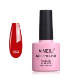 AIMEILI Soak Off U V LED Red Gel Nail Polish - Pillar Box Red (064) 10ml - Buy Online on GoSupps.com
