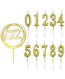 IBLESSU 10-Pieces Number Birthday Candles - Happy Birthday Cake Candles Number 0-9 Glitter Cake Topper Decoration for Birthday Party Anniversary Kids Adults (Gold) - Buy Online on GoSupps.com