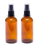 AVALON 100ml Amber Glass Bottles with Black Treatment Pump Pack of 2 Sold Empty - Create Luxury Homemade Personalized Spa Products Aromatherapy Ready Containers Refillable and Durable - Buy Online on GoSupps.com