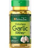 Puritan's Pride Odorless Garlic 500 Mg  250 Softgels by Puritan's Pride  250 Count (5493) - Buy Online on GoSupps.com