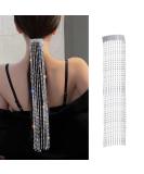 Buy Tasseled Rhinestone Hair Clips - Stylish Barrette Accessories for Girls | Silver 39cm - International Shipping Available - Buy Online on GoSupps.com