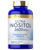 Carlyle Inositol Capsules 2600mg | 200 Count | Non-GMO & Gluten Free | Myo-Inositol Supplement - Buy Online on GoSupps.com