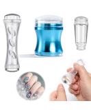 Shop Luvadeyo 3-Piece Nail Art Stamper Set - Double-End Silicone Jelly Nail Stamping Tools for DIY Manicure - Transparent & Blue - Buy Online on GoSupps.com