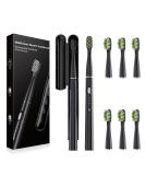 SARMOCARE Electric Toothbrush for Adults & Kids - 40000 VPM 2 Min Timer Waterproof Slim Travel Case & 6 Brush Heads - Rechargeable Sonic Toothbrush - Black - Buy Online on GoSupps.com