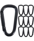 Pack of 12 Black Mini Snap Hooks - 60x30mm Carabiners for Camping Travel & Hiking - Buy Online on GoSupps.com