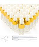 50 Pcs Mini Dropper Bottles Empty Glass Tincture Bottles with Golden Caps Perfume Sample Vials for Essential Oils&Body Oil&Liquids Traveling DIY Containers Included Pipette&Funnel (3ml) - Buy Online on GoSupps.com