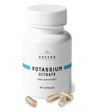 Cheers Natural Potassium Citrate Capsules 333mg | 90 Vegan Potassium Tablets | 1000mg Daily Dosage  50% DV | Keto Potassium Supplement Premium Quality for Adults | Natural Mineral Electrolyte - Buy Online on GoSupps.com