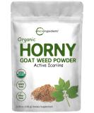 Maximum Strength Organic Pure Horny Goat Weed with Active Icariins for Men and Women, 100 Grams, Organic Epimedium Powder for Energy and Immune System Booster, Filler Free and Vegan Friendly - Buy Online on GoSupps.com