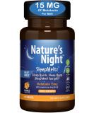 Triple Strength Nature's Night Sleep Meltz - 15mg Melatonin, 3 Month Supply, Sugar Free, Vegan, Non-GMO - Buy Online on GoSupps.com