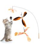 Pawaboo Interactive Cat Toys - 35 Catangel Stable with 2 Springs & Flexible Steel Wire Handle - Magic Wand for Kittens & Cats - Orange - Buy Online on GoSupps.com