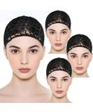 4 Pcs Black Mesh Hair Net for Women Sleeping - Crocheted Rayon Snood Cover for Sleep Cap - Buy Online on GoSupps.com