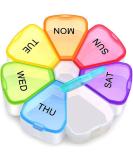 Large Weekly Pill Organizer, OAAO XL 7 Day Portable Pill Box Case for Vitamin, Cod Liver Oil, Pills, Supplements, Flower Medicine Organizer-Arthritis Friendly - Buy Online on GoSupps.com