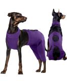 Kuoser Dog Recovery Suit - E-Collar Alternative for Male & Female Dogs Post-Surgery Comfort & Healing Anti-Lick Bodysuit Purple - Buy Online on GoSupps.com