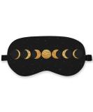 Boho Sun Moon Silk Eye Mask | Adjustable Black Gold Blindfold for Sleep | Perfect for Travel & Naps - Buy Online on GoSupps.com