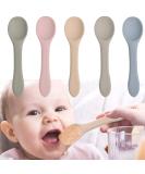 5 Pcs Silicone Baby Weaning Spoons - Self-Feeding Training Spoons for Mini Kids | Safe Utensils for Babies Over 6 Months - Perfect for Boy and Girl Toddlers - Buy Online on GoSupps.com