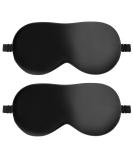 Quelcc Sleep Mask 2 Pack Silk Eye Mask Soft Eye Mask for Sleeping Light-Blackout Design with Adjustable Strap for Night Travel Nap (Black) 2 count (Pack of 1) - Buy Online on GoSupps.com
