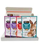 VETIQ Healthy Bites Small Animals Variety Pack 4x30g For Hamster Guinea Pig & Rabbit Treats Odour control Nutrition booster immune system care calming remedy dental care with no preservatives 30 g (Pack of 4) Variety Pack 4x30g - Buy Online on GoSupps.com