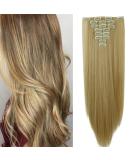 Sego Clip-In Hair Extensions 8 Tresses Realistic Dark Blonde & Bleach Blonde Mix 58cm (140g) for Effortless Style - Buy Online on GoSupps.com