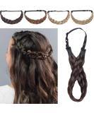 Buy Silk-Co 5-Strand Dark Brown Braided Hair Band - Elastic Vintage Headband for Women & Girls - Perfect for Weddings & Hair Extensions | 3.8cm Wide - Buy Online on GoSupps.com
