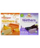 Happy Baby Organic Teethers Bundle - Sweet Potato & Banana + Blueberry & Purple Carrot 1.7 Oz - Buy Online on GoSupps.com