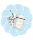 Bamboo Fiber Nursing Pads - 10 Piece Set with Laundry & Travel Bags | Washable Leak Proof Breastfeeding Essentials for Moms (Sky Blue - Buy Online on GoSupps.com