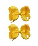 6 Inch Yellow Ribbon Hair Bow Clips Set - Girls Women Hair Accessories for Ponytails, Cheerleading - Birthday Christmas Valentine Wedding - Buy Online on GoSupps.com