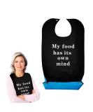 Waterproof Adult Bib with Food Collector - Reusable Dining Clothing Protector for Elderly & Disabled - Black Print Design - Ideal for Daily Meals & Holiday Dinners - Buy Online on GoSupps.com