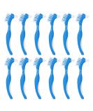 Denture Cleaning Brush 12 Pack - Hard Bristles, Double Sided - Portable False Teeth Toothbrush - Buy Online on GoSupps.com