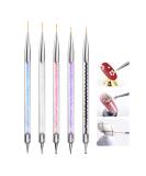 5pcs Thin Nail Art Liner Brushes French Tip Manicure Drawing Set - Nail Dotting Tools for DIY Designs - Buy Online on GoSupps.com