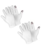 Dimeho 2 Pairs Touch Screen Moisturizing Gloves SPA Gloves for Dry Hands White Cotton Gloves for Sleeping Moisturizing Night Gloves for Rough Cracked Dry Chapped Hands Skin - Buy Online on GoSupps.com