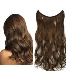 Iluu Invisible Wire Hair Extensions - Curly Golden Brown Synthetic & Heat-Resistant 45.7 cm 80 g #10 - Perfect for Secret Hair Parts - Buy Online on GoSupps.com