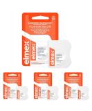 Elmex Dental Floss 50m - Waxed Tooth Strap for Effective Cleaning - Fleece Effect with Aminfluoride Prevents Cavities & Gum Infections (Pack of 4) - Buy Online on GoSupps.com