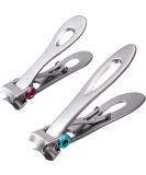 Oversized Thick Nail Clippers - Stainless Steel Cutter for Tough Toenails & Fingernails - 2 Sizes - Men & Adults - Silver - Buy Online on GoSupps.com