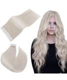 Easyouth Blonde Tape in Hair Extensions - 24 Inch White Blonde Human Hair Tape Ins - 50g 20Pcs #1000 - Buy Online on GoSupps.com