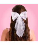 xo Fetti Pearl White Hair Bow Bachelorette Party Decorations - Bride to Be Bridal Shower Gift & Bridesmaid Favors - Buy Online on GoSupps.com