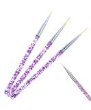 Peutpy 3-Piece Nail Art Liner Brush Set - Professional Acrylic & UV Gel Detailing Tools for Manicure & Nail Salon Accessories - Buy Online on GoSupps.com