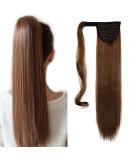 Iluu 24-Inch Golden Brown #10 Wrap-Around Horse Schwanz Clip-In Ponytail Extensions - 100g Synthetic Hair for Effortless Style - Buy Online on GoSupps.com