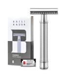 BAILI Stainless Steel Safety Razor - Double Edge Wet Shaving for Men & Women | Includes 5 Swedish Platinum Blades - Buy Online on GoSupps.com