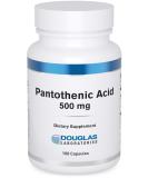 Douglas Laboratories Pantothenic Acid 500 mg - Cellular Energy Support | Vitamin B5 for Metabolism - 100 Capsules - Buy Online on GoSupps.com