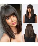 Testar dark brown wigs for black women medium -length bob wig with thick pony synthetic heat -resistant wig for the daily hair replacement dark brown with pony - Buy Online on GoSupps.com