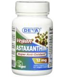 Deva Vegan Astaxanthin 12mg Veg Capsules | 30 Count | Antioxidant Support - Buy Online on GoSupps.com